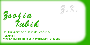 zsofia kubik business card